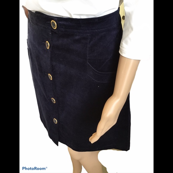 Joe Fresh Navy Corduroy Skirt - Picture 3 of 7